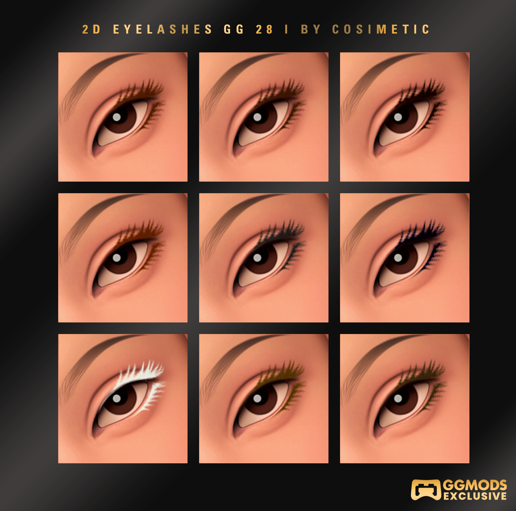 2D MM Silhouette Lashes GG 28 mod for The Sims 4 