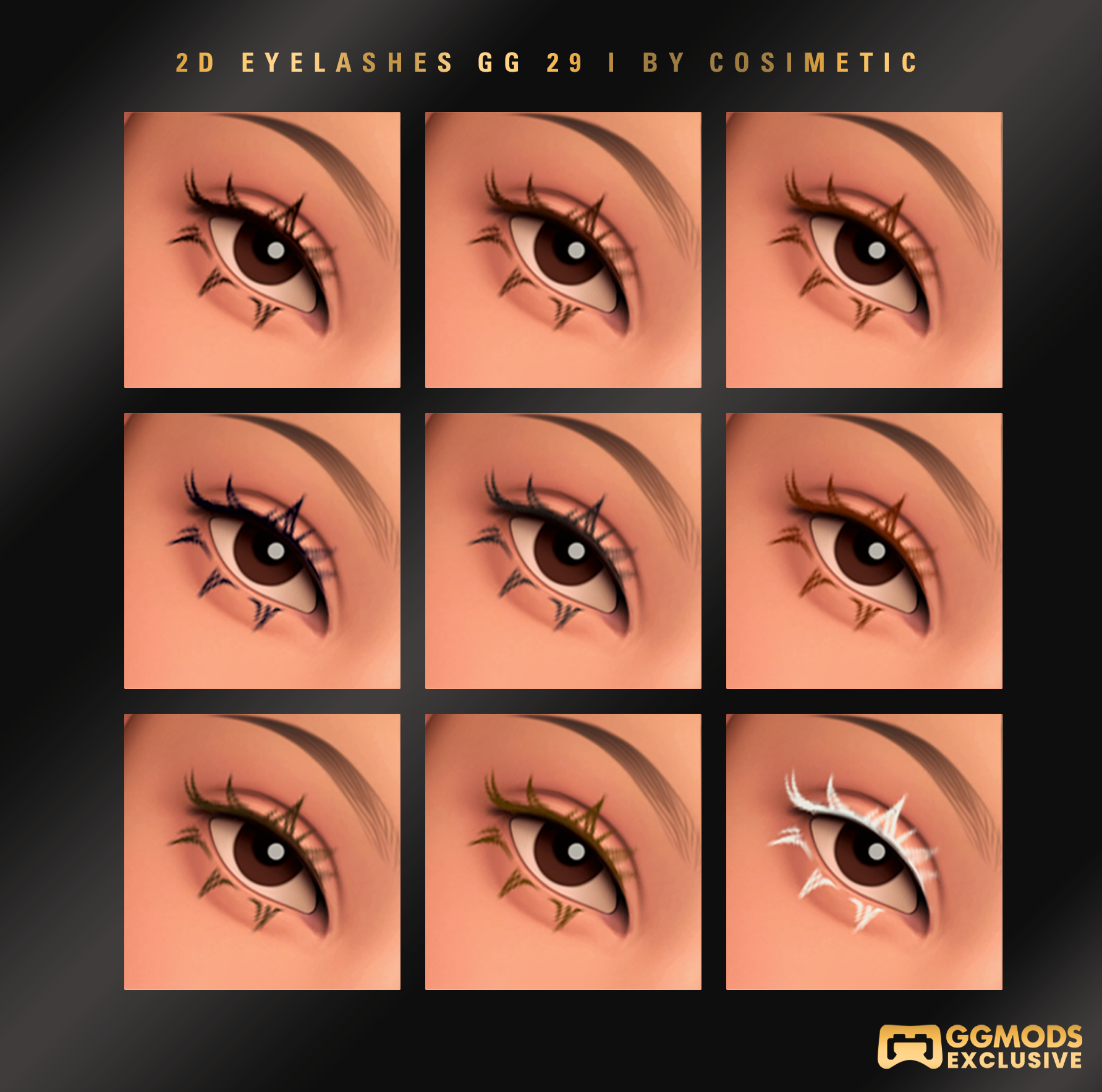 2D MM Spiked Flick Lashes GG 29 mod for The Sims 4 