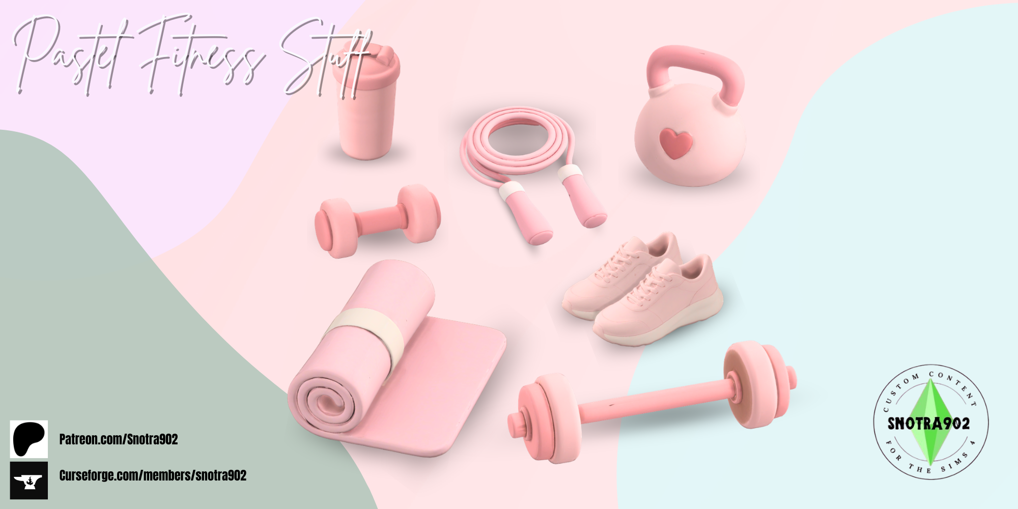 Pastel Fitness Stuff mod for The Sims 4 