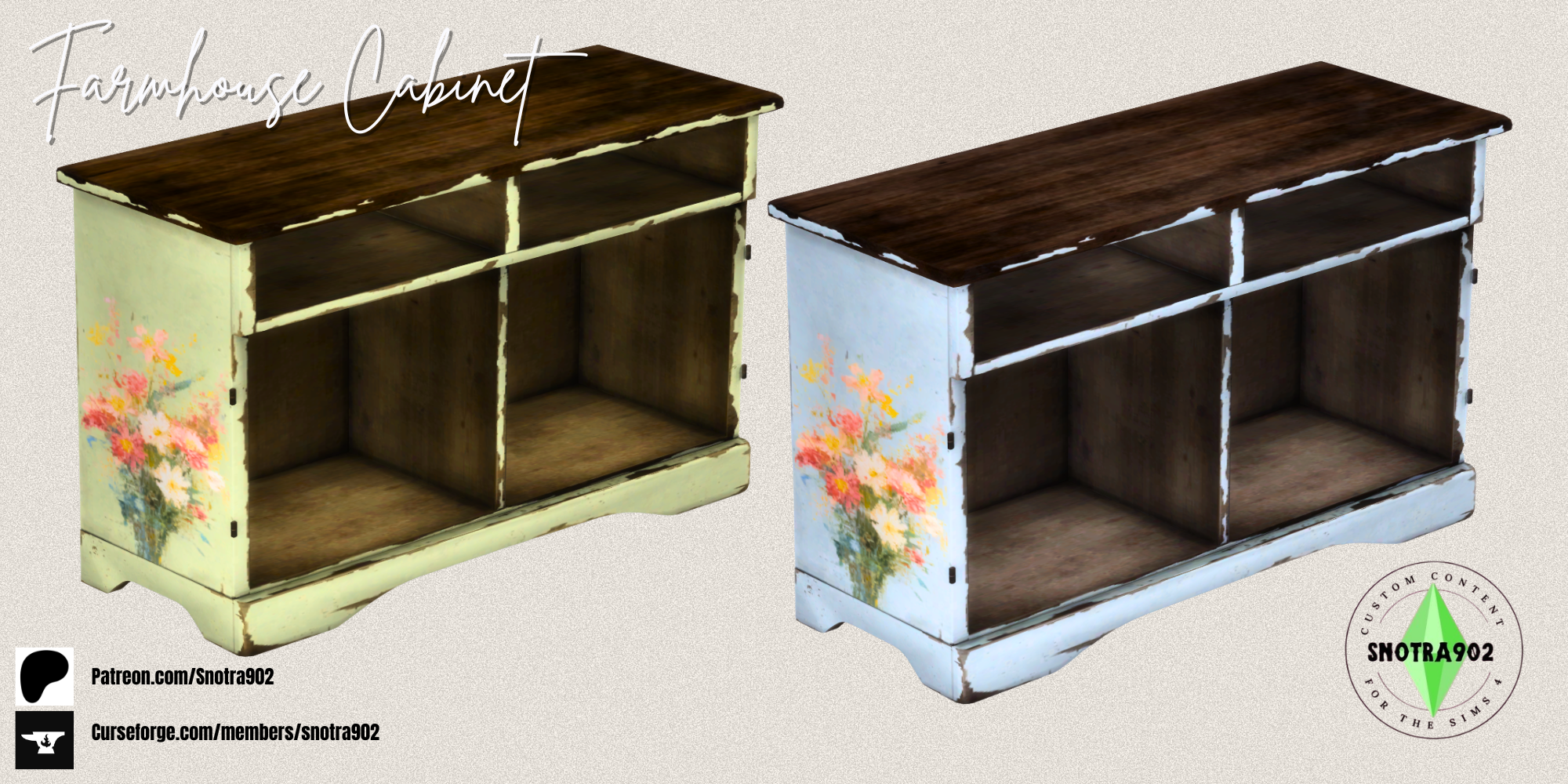 Farmhouse Cabinet mod for The Sims 4 