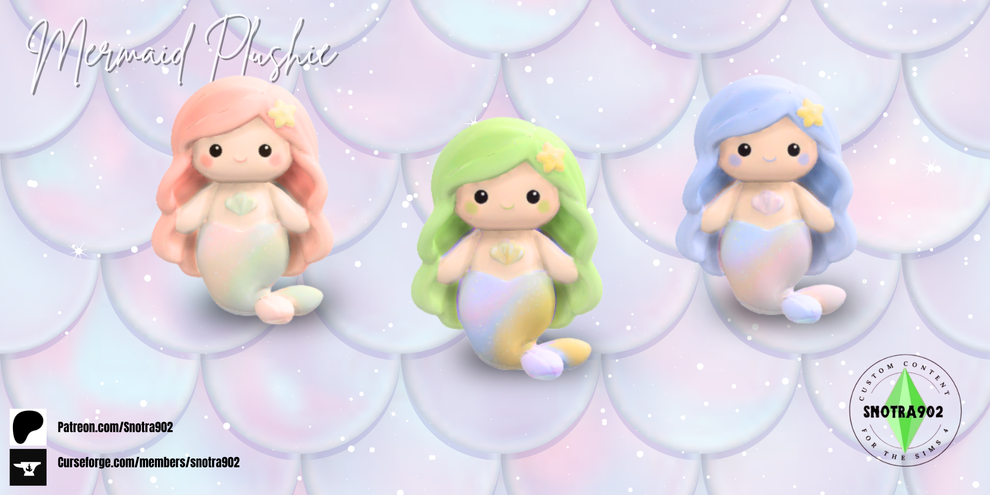 Mermaid Plushie mod for The Sims 4 