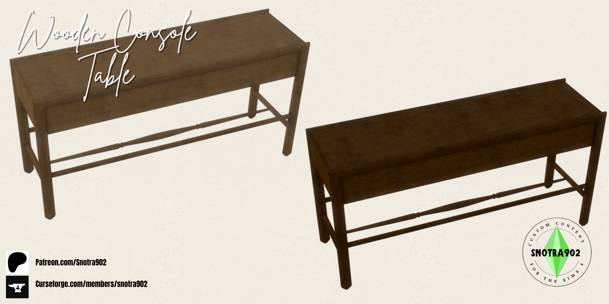 Wooden Console Table mod for The Sims 4 