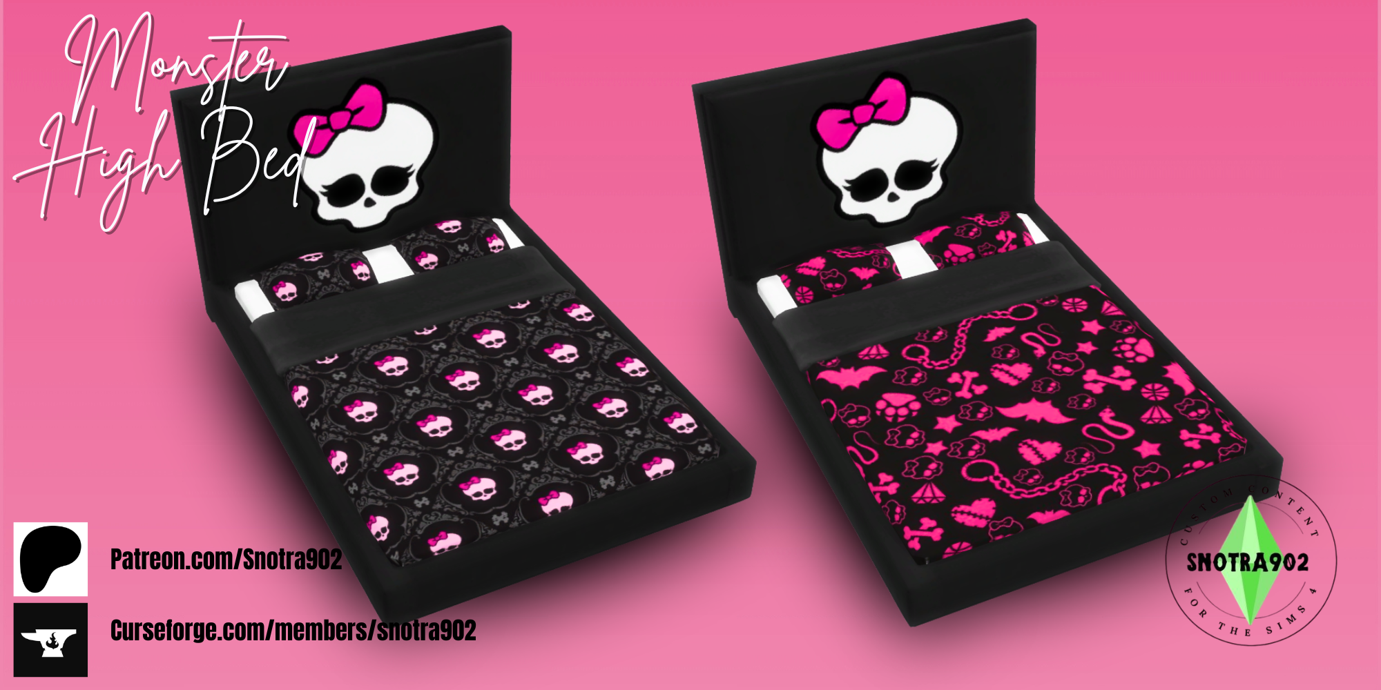 Monster High Bed mod for The Sims 4 