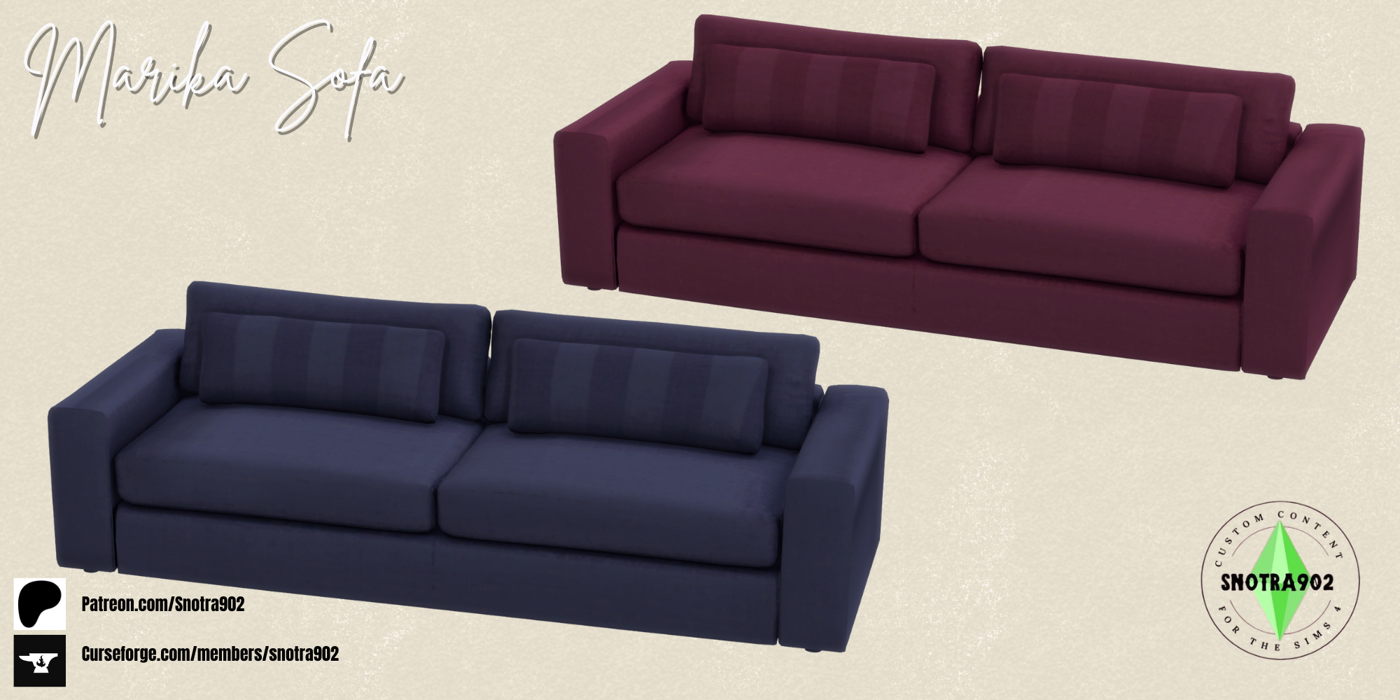 Marika Sofa mod for The Sims 4 