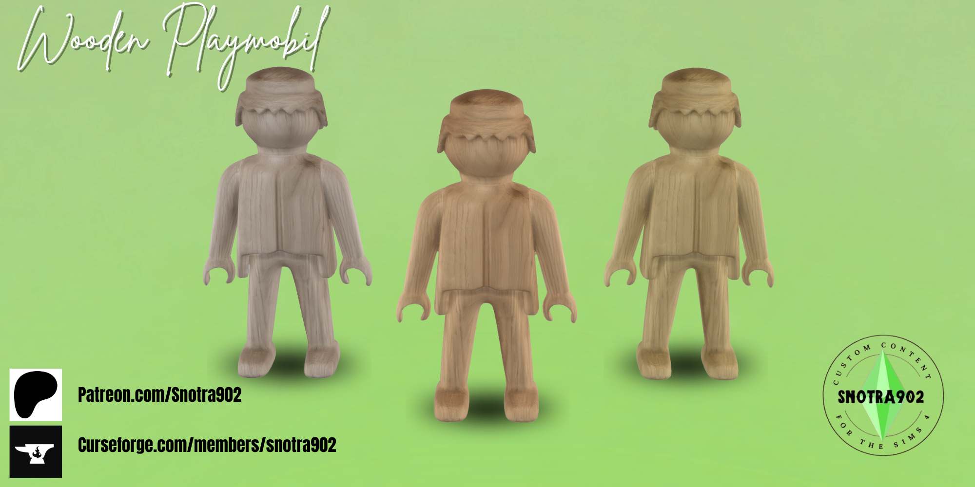 Wooden Playmobil mod for The Sims 4 