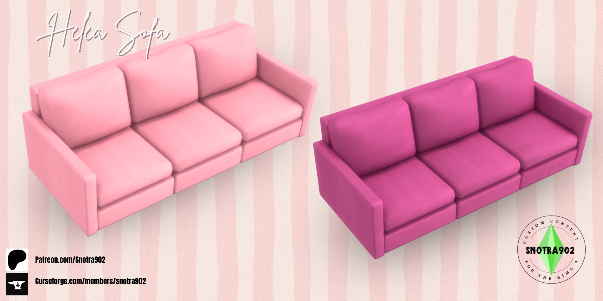Helea Sofa mod for The Sims 4 