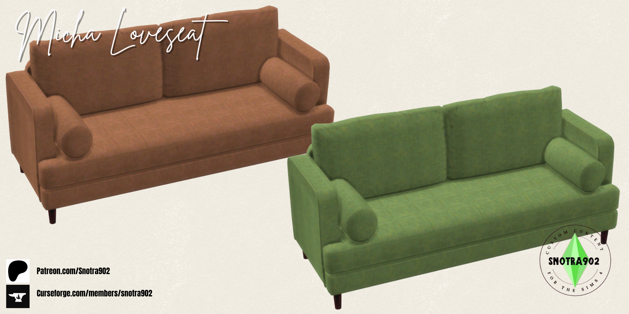 Micha Loveseat  mod for The Sims 4 