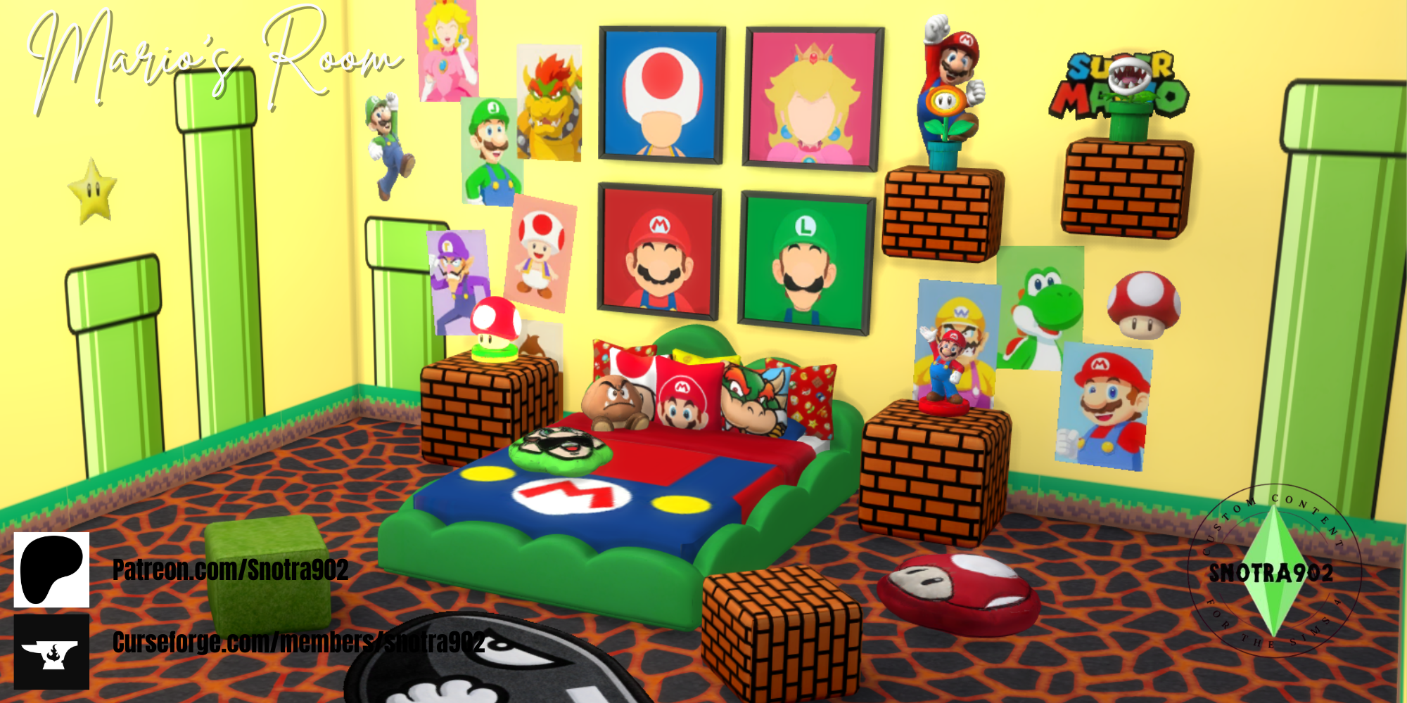 Mario's Room mod for The Sims 4 