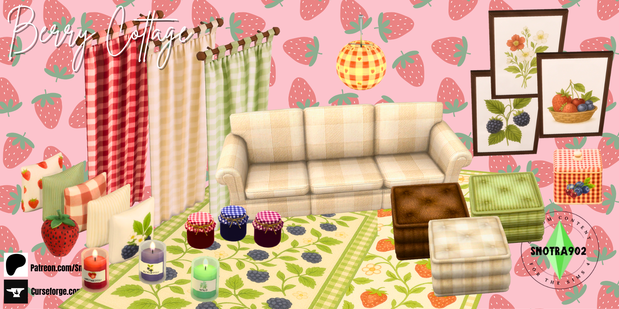 Berry Cottage mod for The Sims 4 