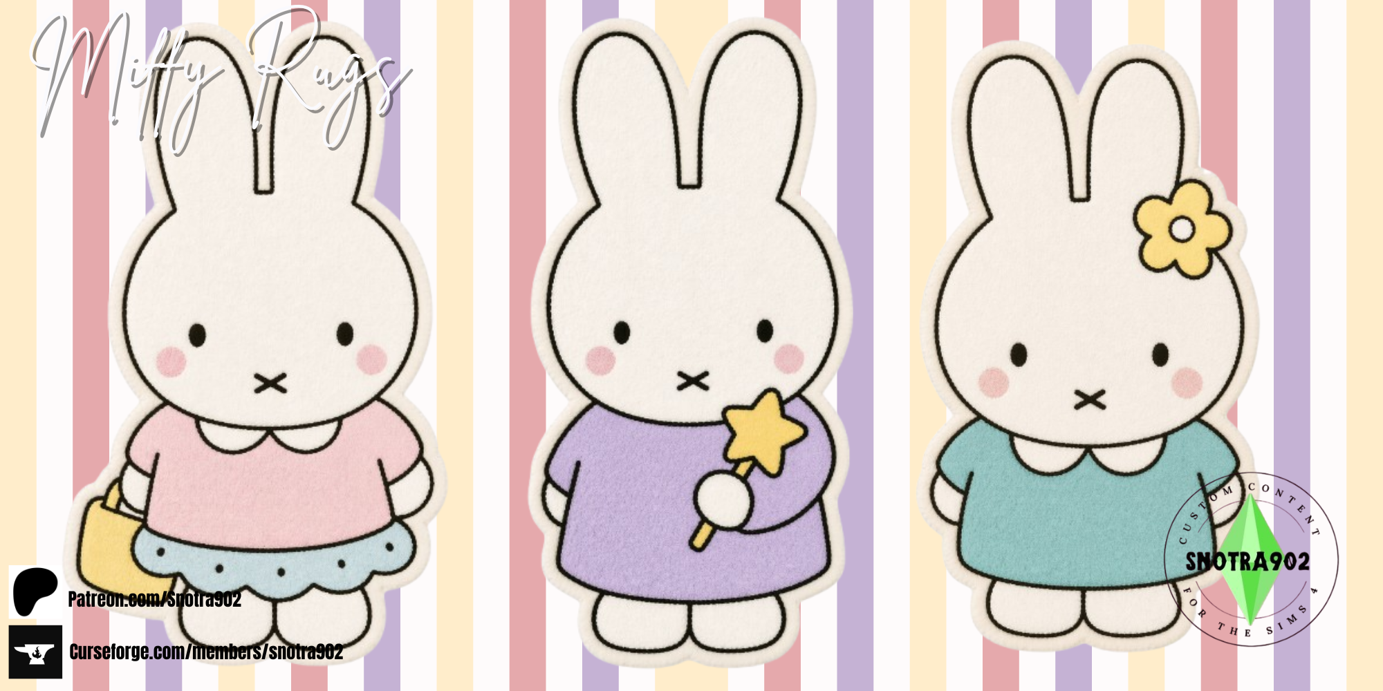 Miffy Rugs mod for The Sims 4 