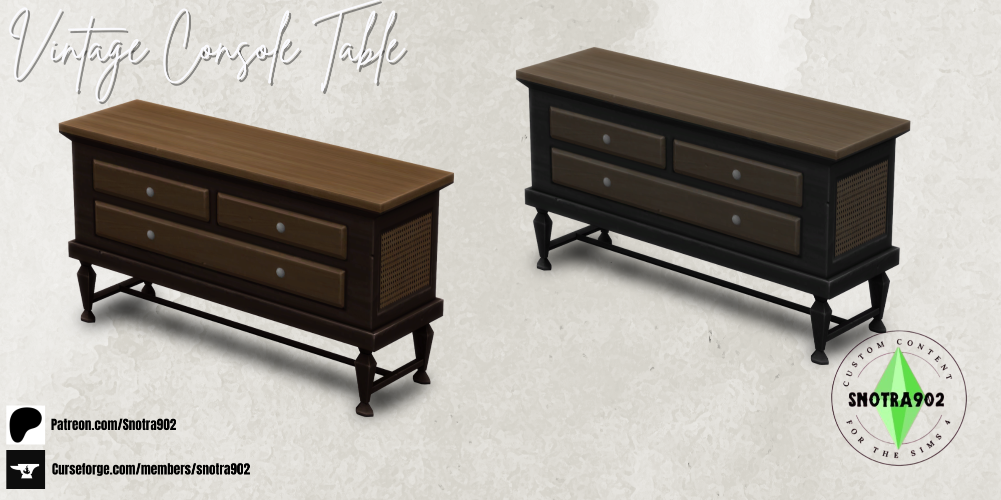 Vintage Console Table mod for The Sims 4 
