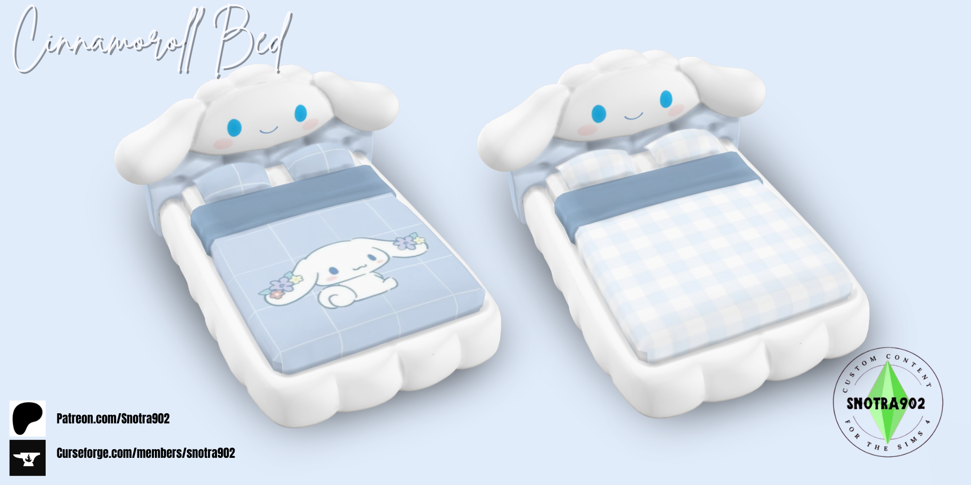 Cinnamoroll Bed mod for The Sims 4 
