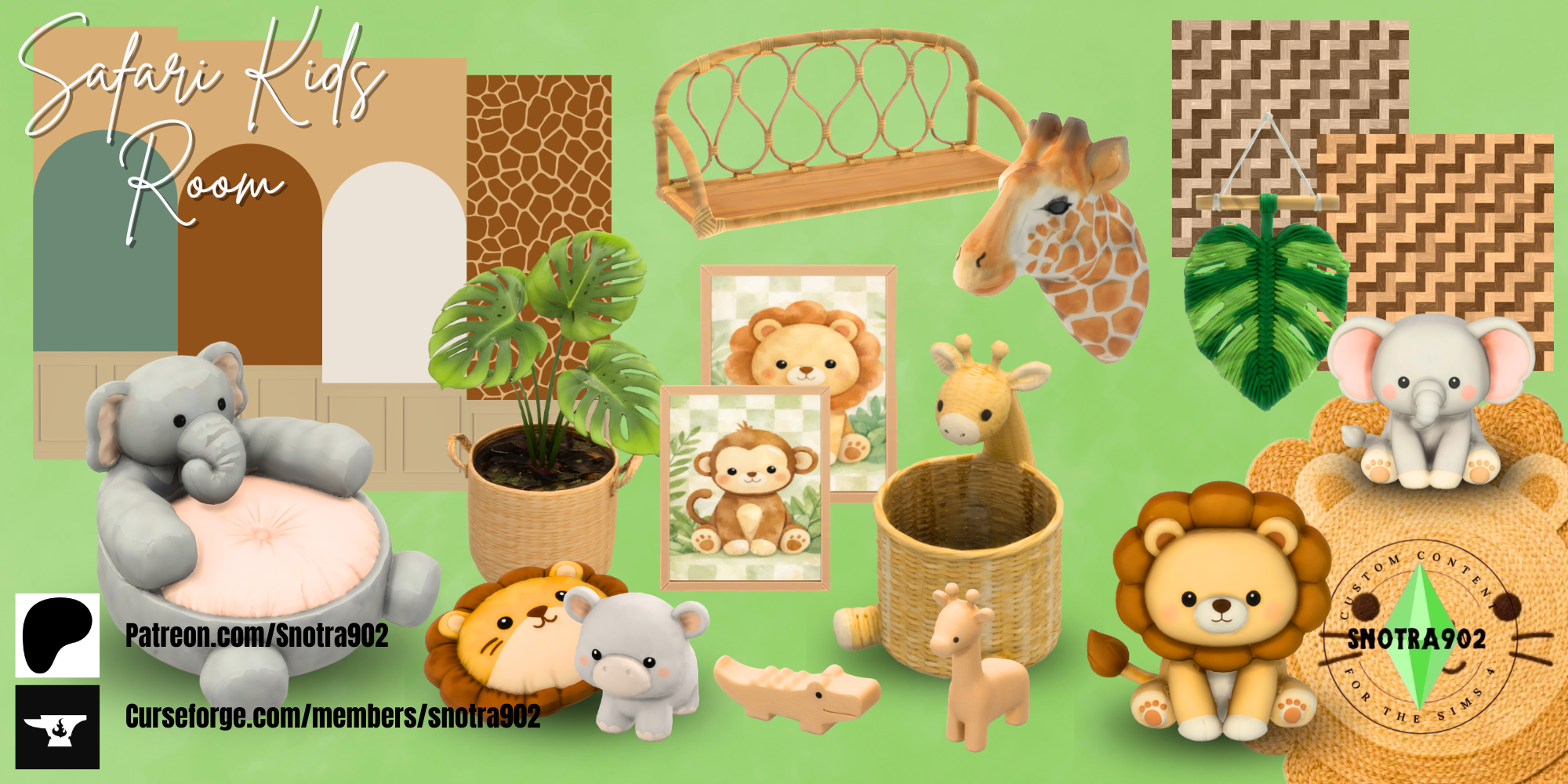 Safari Kids Room mod for The Sims 4 