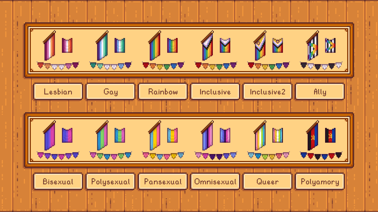 Elle's Farmhouse Pride mod for Stardew Valley
