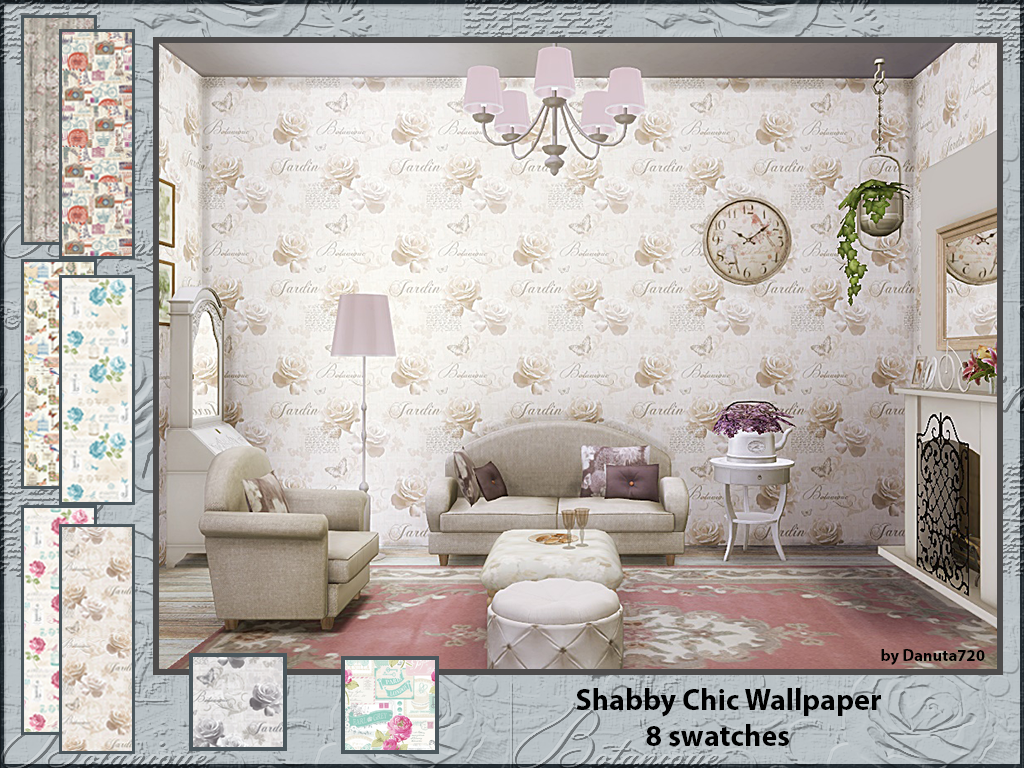 ShabbyChic-Wallpaper mod for The Sims 4 