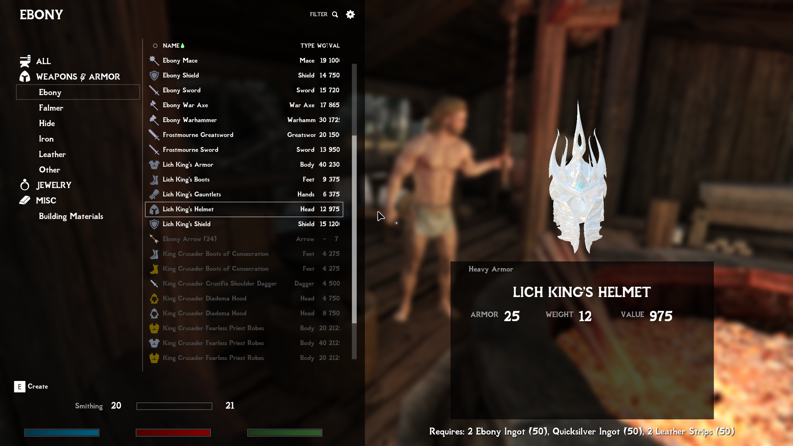 Frostmourne and Lich Kings Armor Revamped mod for The Elder Scrolls V: Skyrim Special Edition