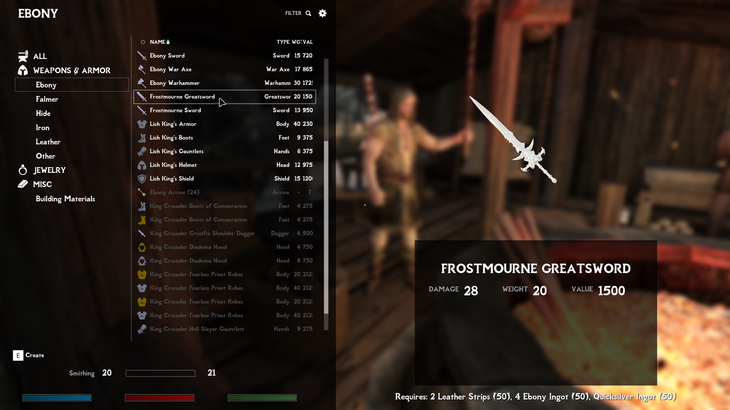 Frostmourne and Lich Kings Armor Revamped mod for The Elder Scrolls V: Skyrim Special Edition