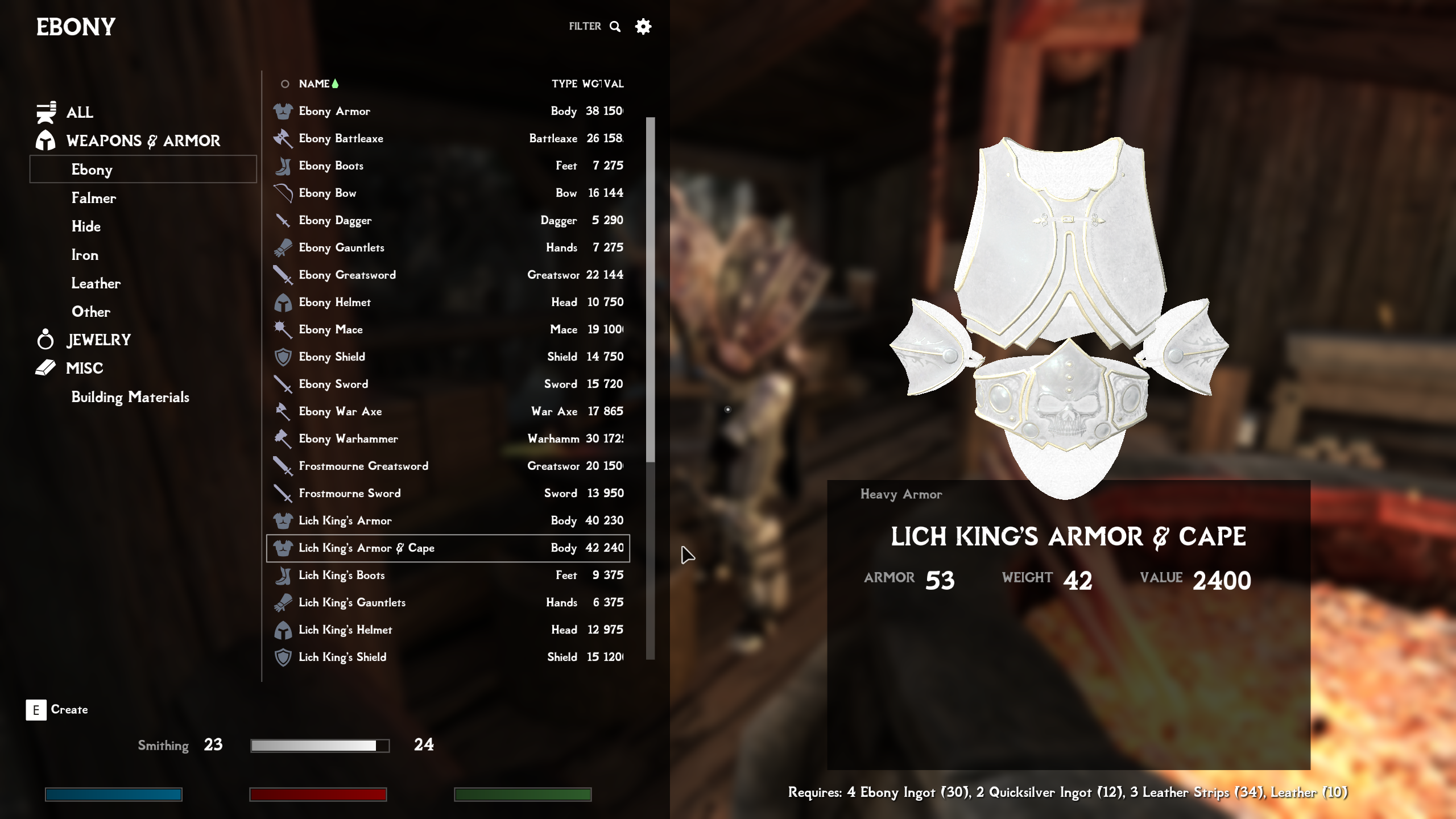 Frostmourne and Lich Kings Armor Revamped mod for The Elder Scrolls V: Skyrim Special Edition