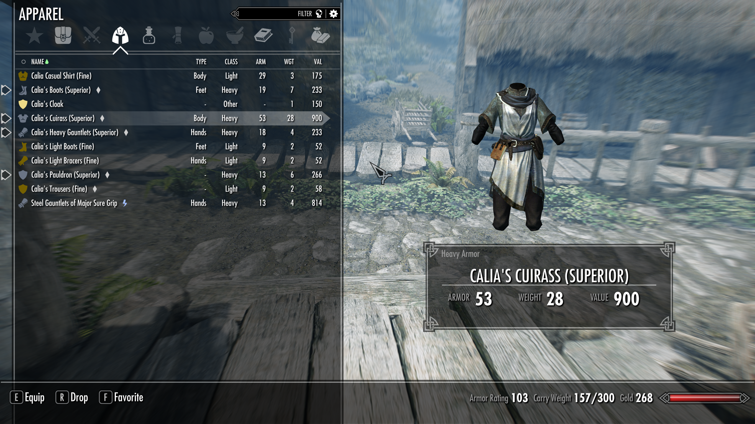 Calia's Armors mod for The Elder Scrolls V: Skyrim Special Edition