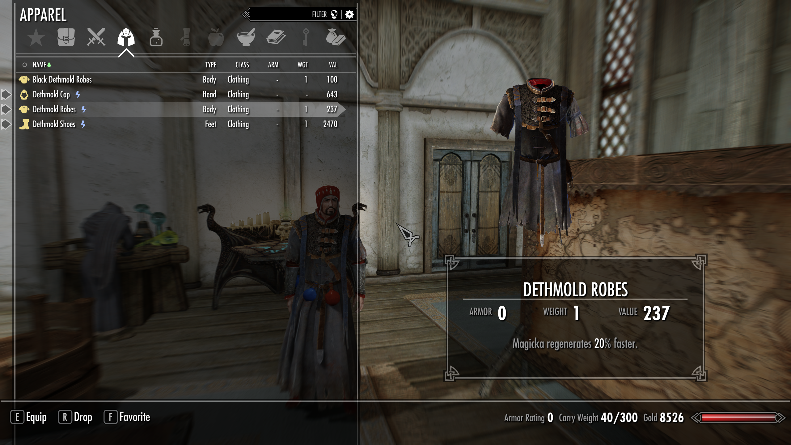 Dethmolds Robes SE mod for The Elder Scrolls V: Skyrim Special Edition