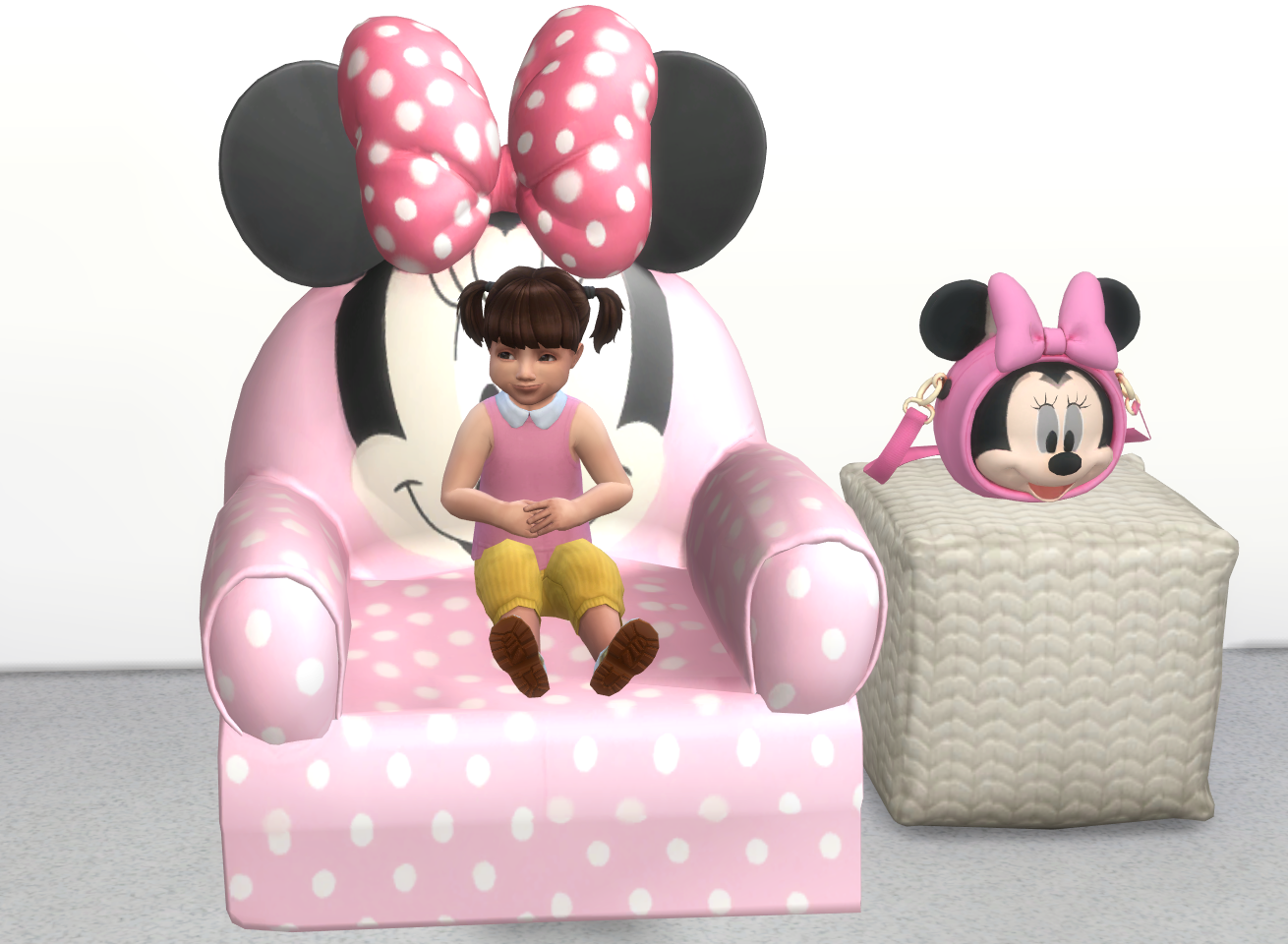 Minnie mouse kids chair set mod for The Sims 4 