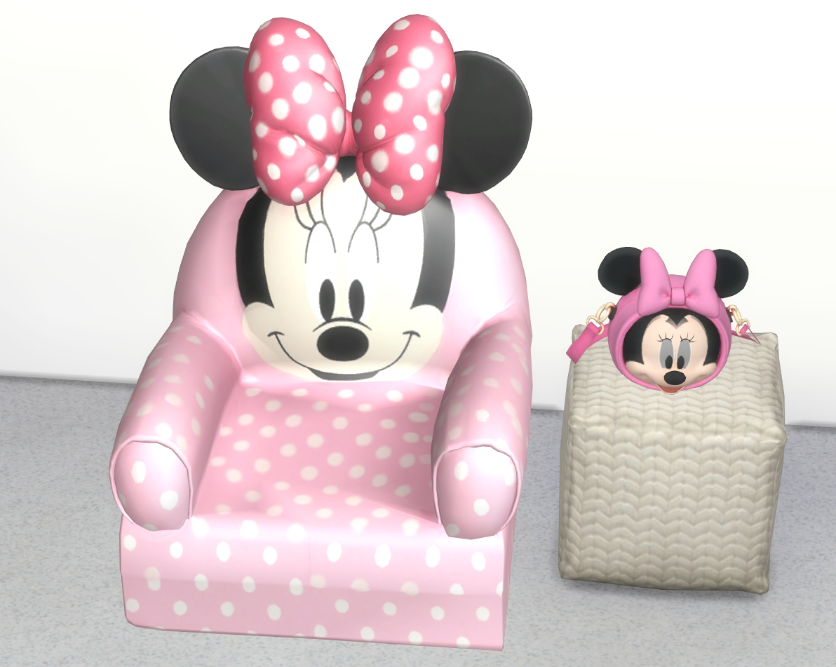 Minnie mouse kids chair set mod for The Sims 4 