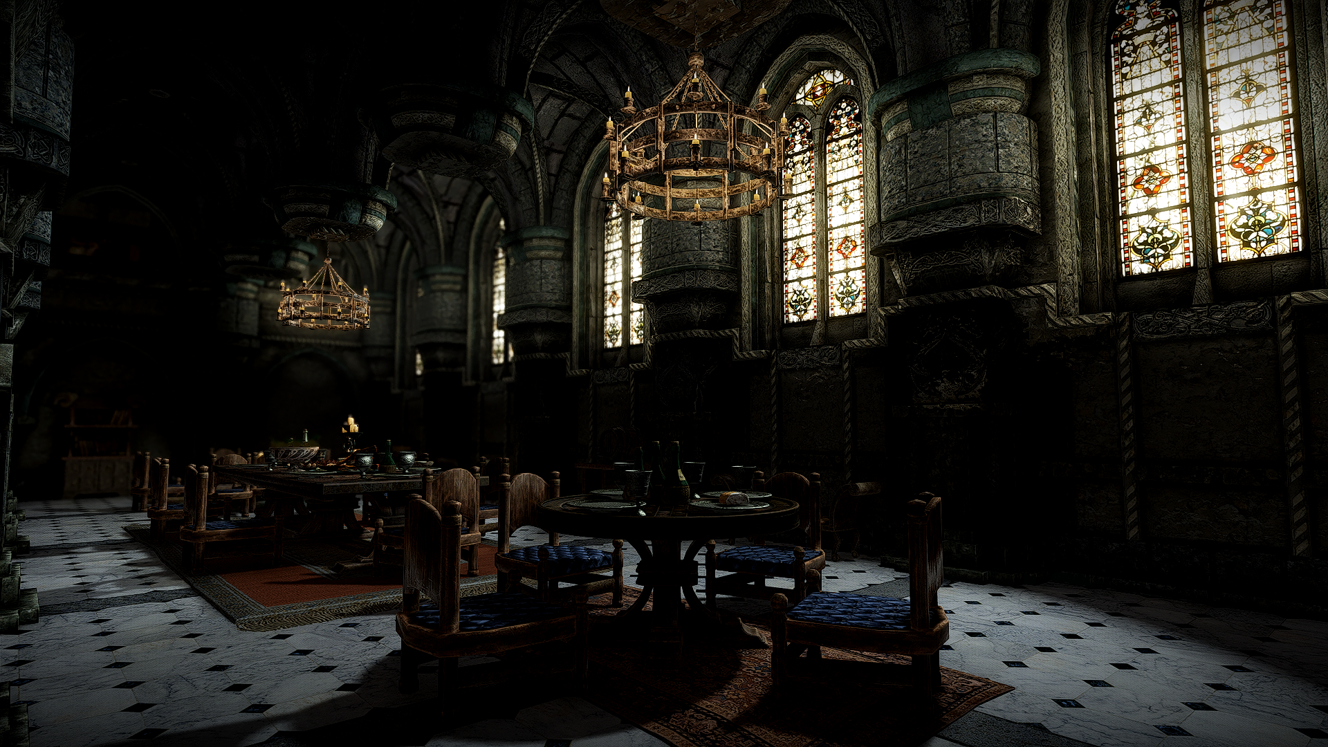 JK's Blue Palace Terrace mod for The Elder Scrolls V: Skyrim Special Edition