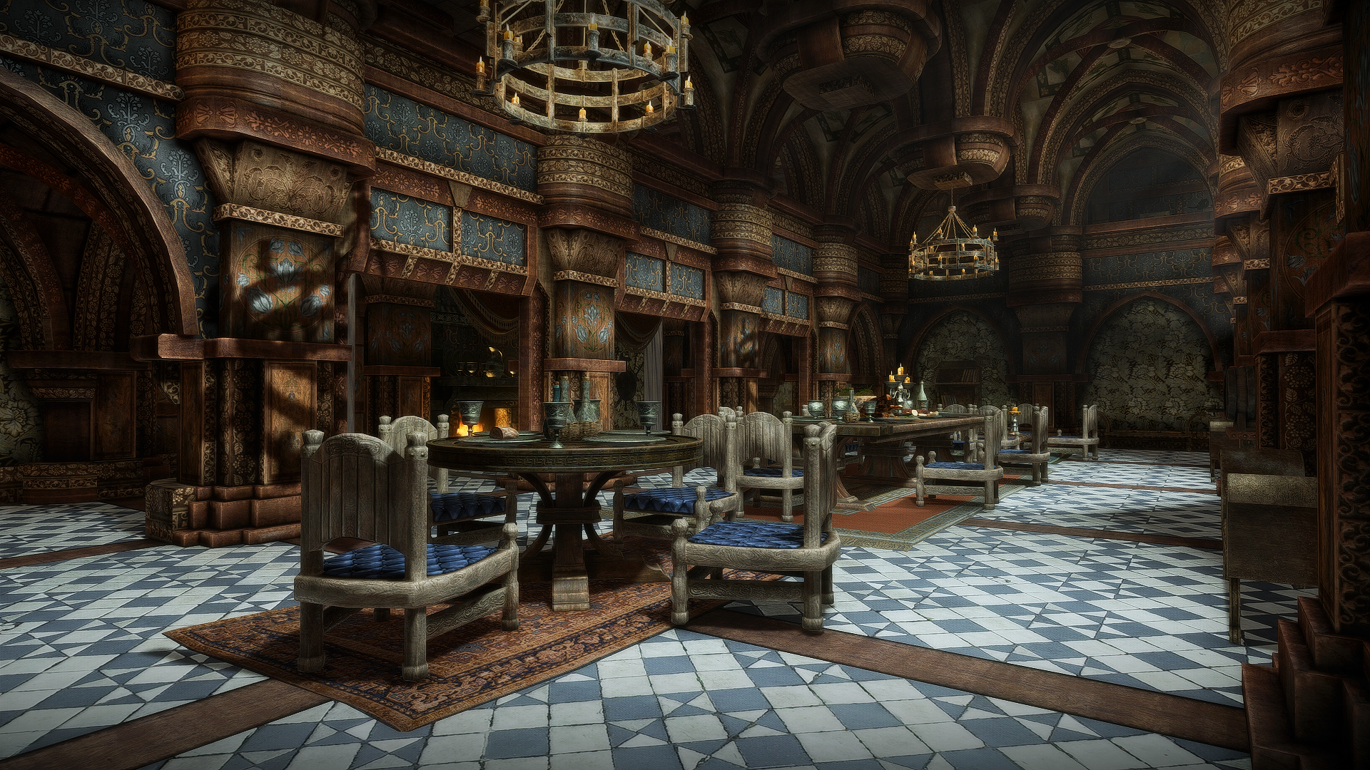 JK's Blue Palace Terrace mod for The Elder Scrolls V: Skyrim Special Edition