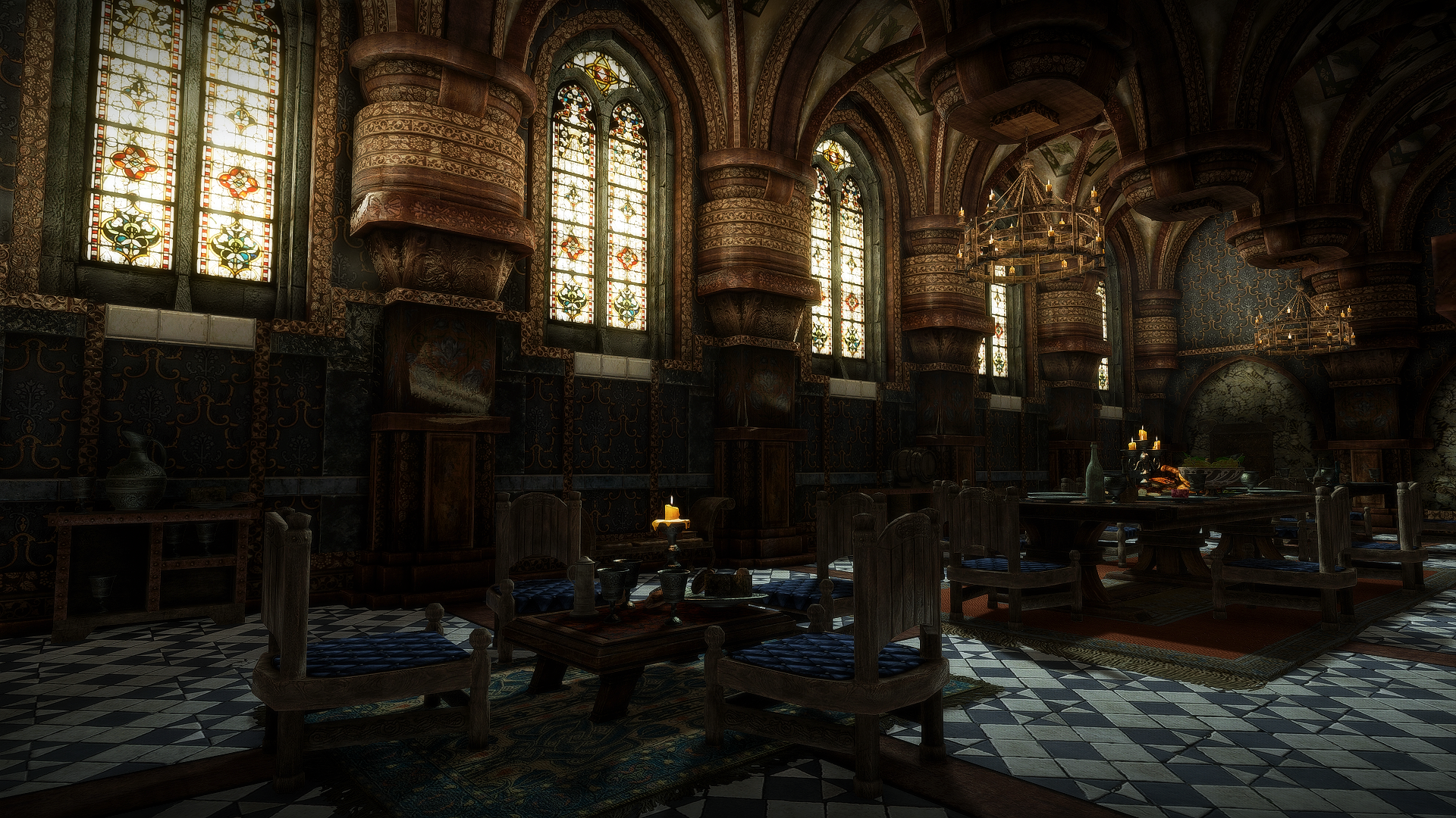 JK's Blue Palace Terrace mod for The Elder Scrolls V: Skyrim Special Edition