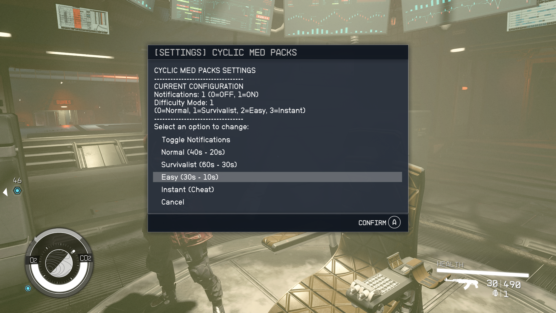 Cyclic Med Packs mod for Starfield