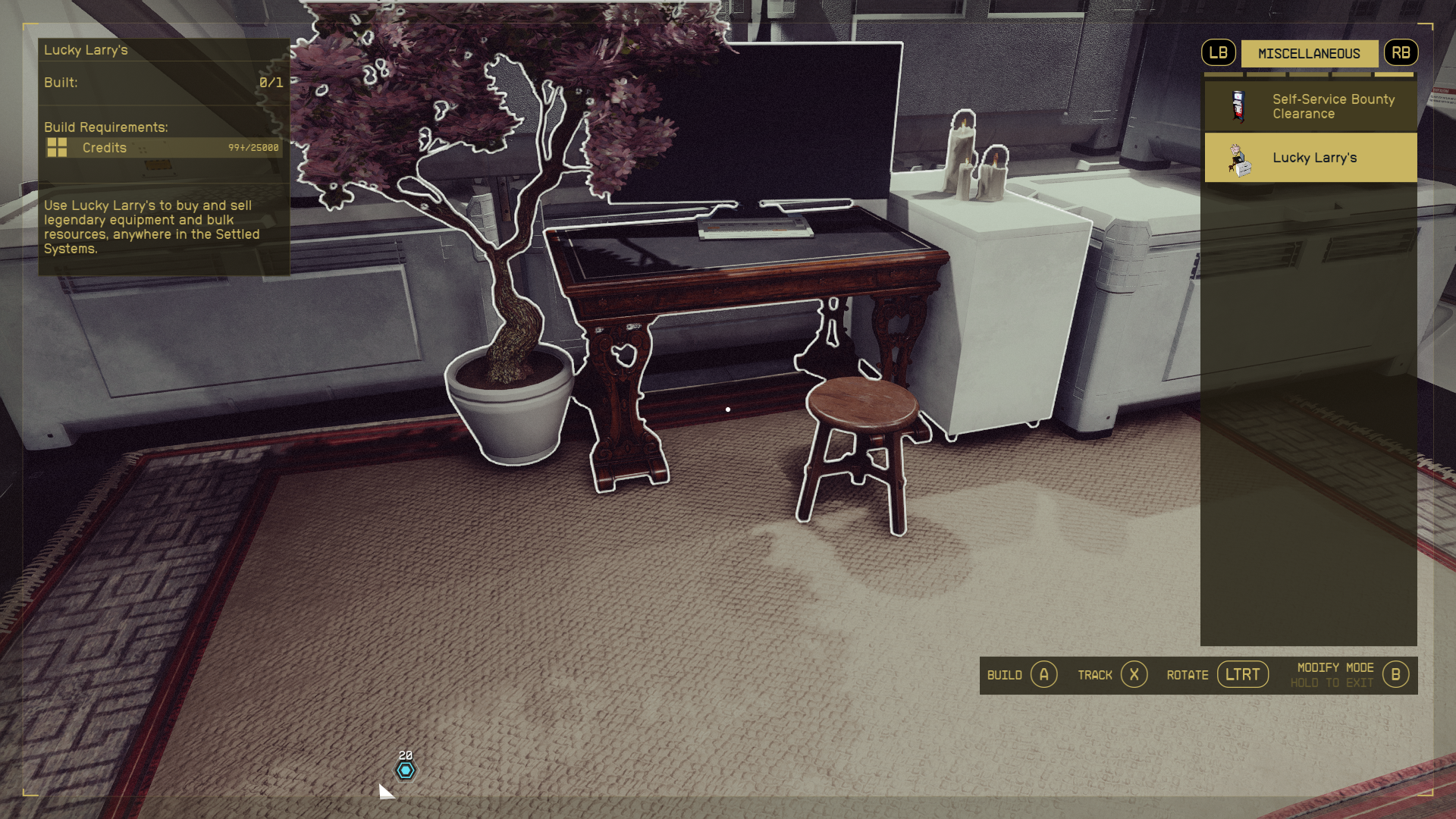 Lucky Larry's Legendary Trading mod for Starfield