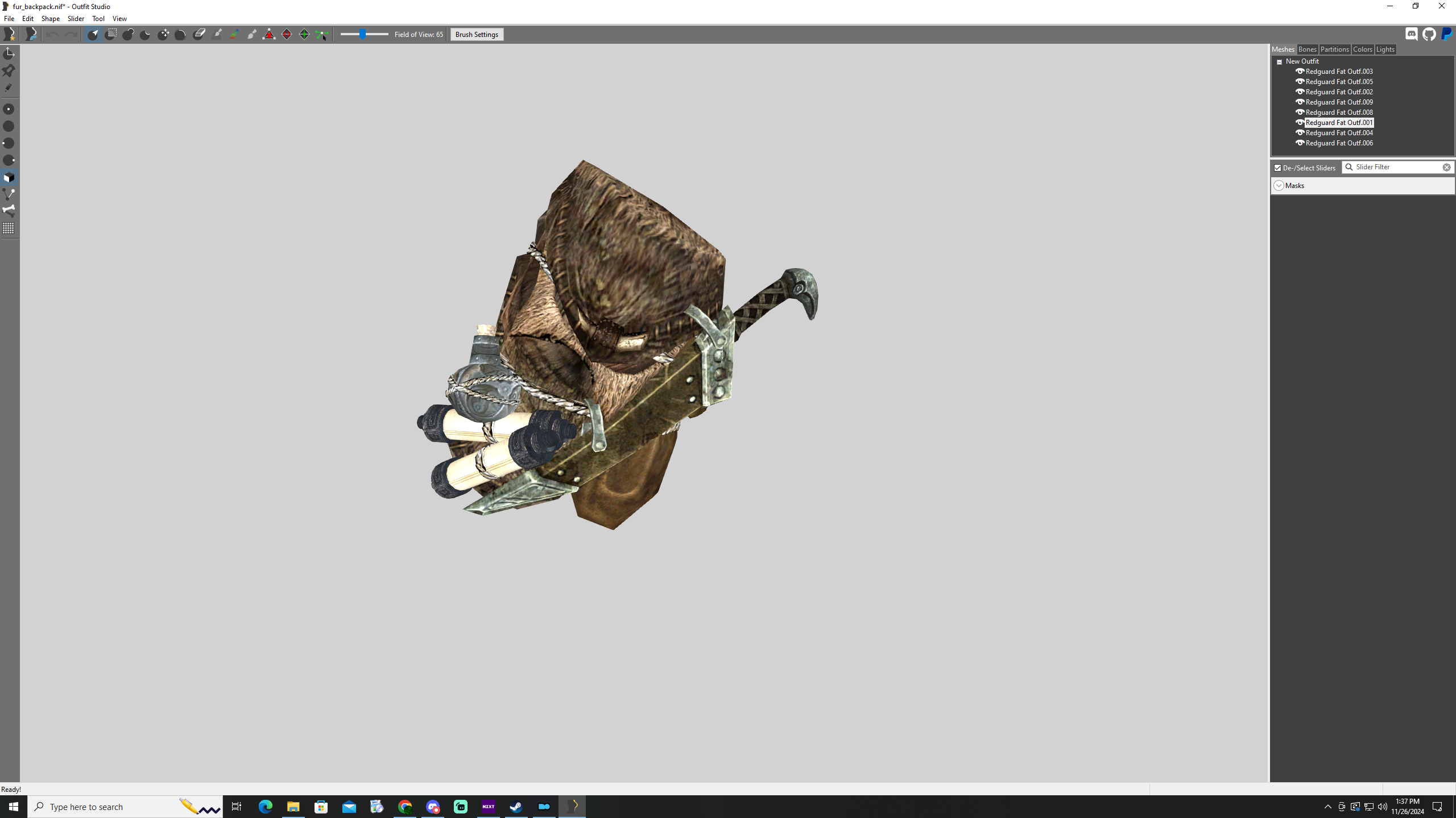 Survivor's Backpack mod for The Elder Scrolls V: Skyrim Special Edition