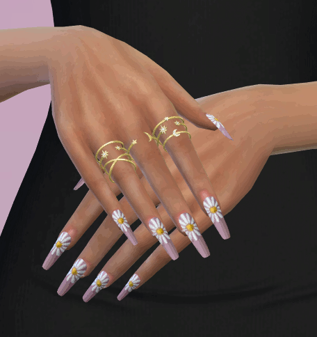 Spring nails set 182 mod for The Sims 4 