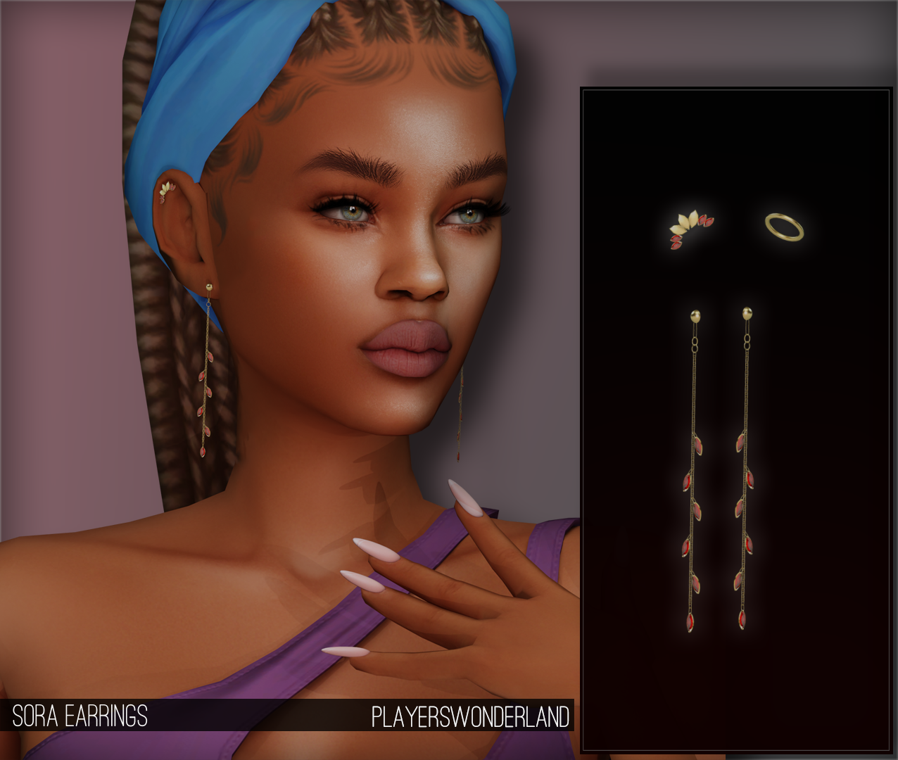 Sora Earrings mod for The Sims 4 