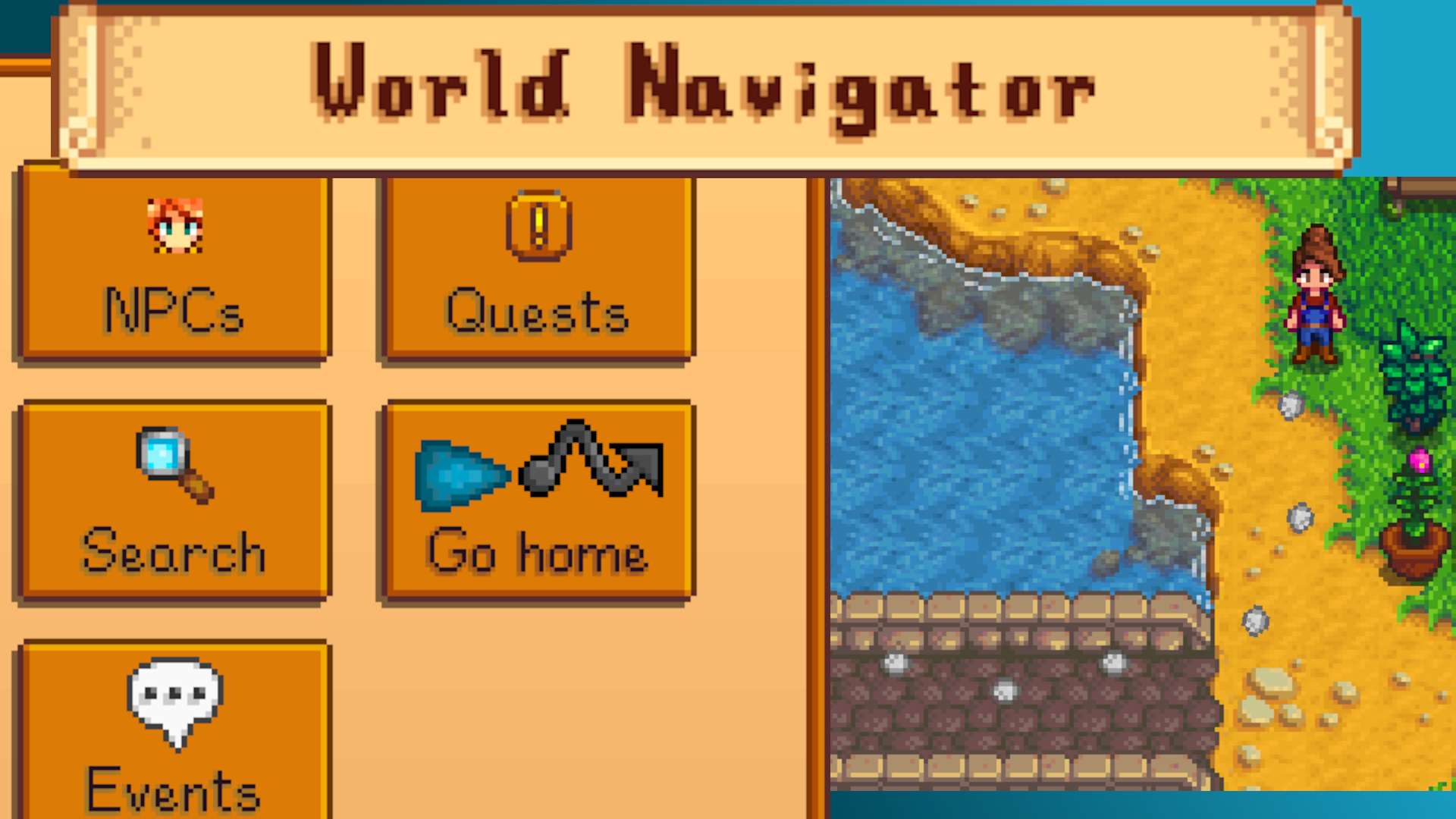 World Navigator mod for Stardew Valley
