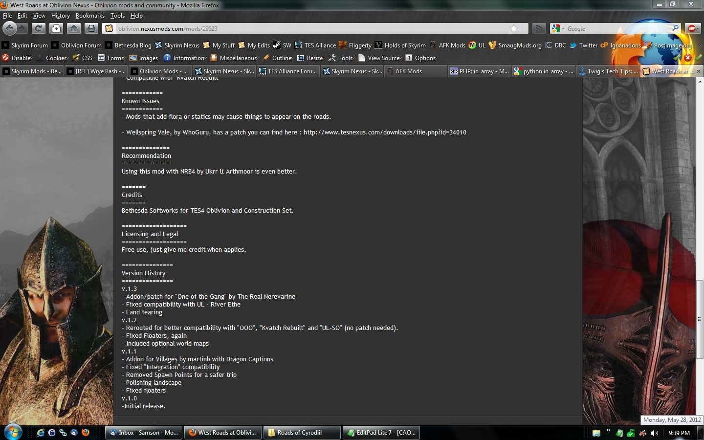 Roads of Cyrodiil mod for The Elder Scrolls IV: Oblivion