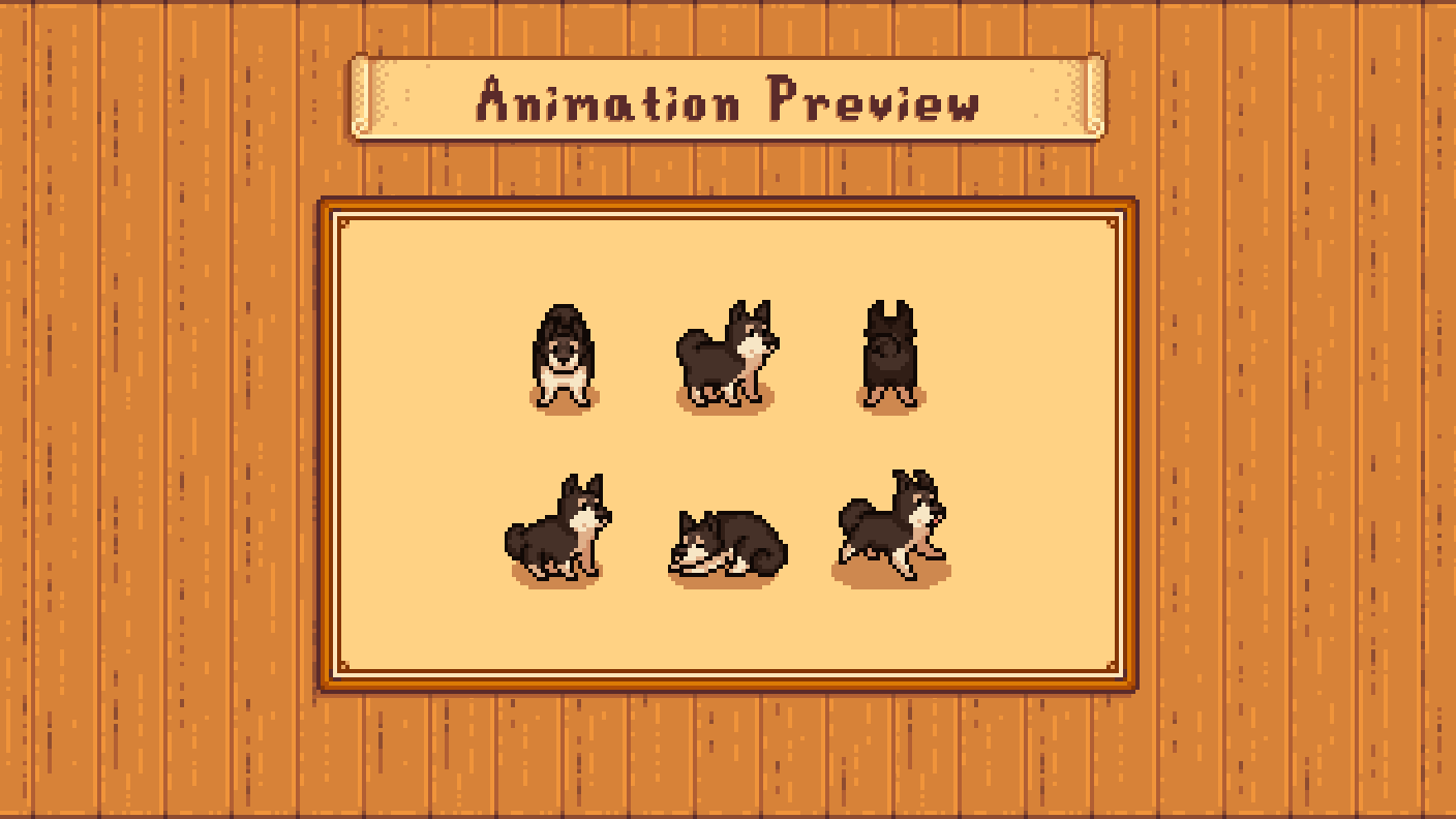 Elle's Dog Replacements mod for Stardew Valley