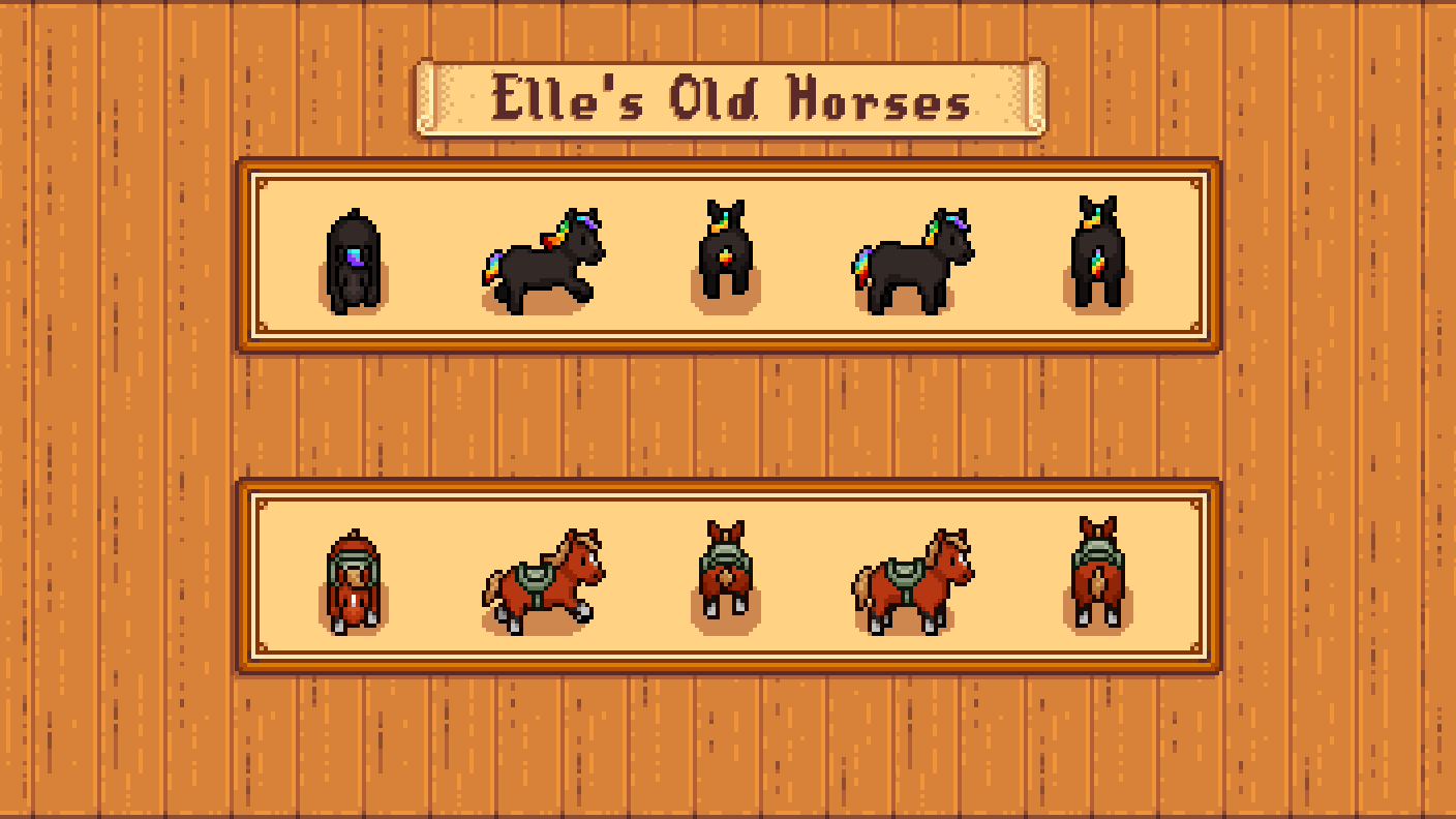 Elle's Old Horses mod for Stardew Valley