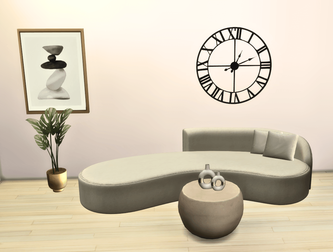 Minimal wall clock set mod for The Sims 4 