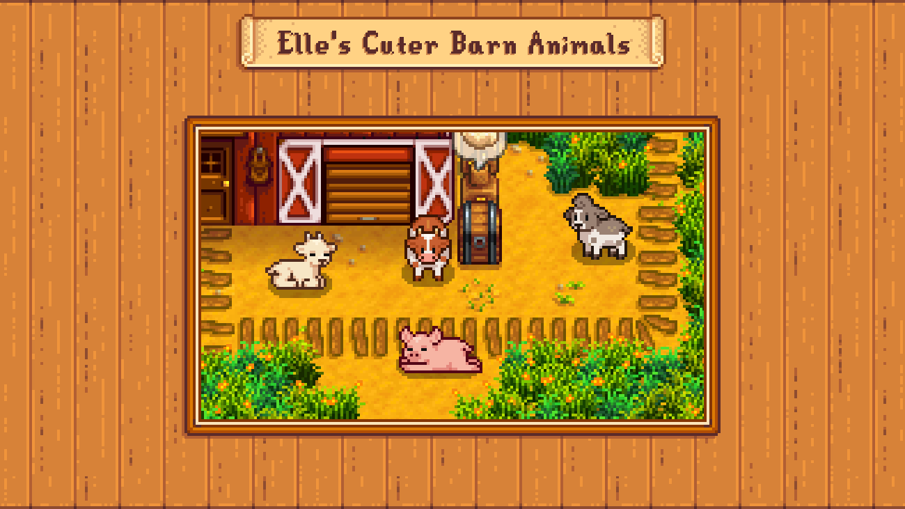 Elle's Cuter Barn Animals mod for Stardew Valley
