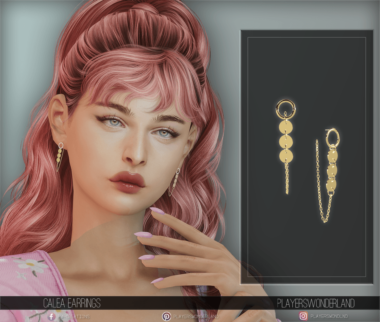 Calea Earrings mod for The Sims 4 