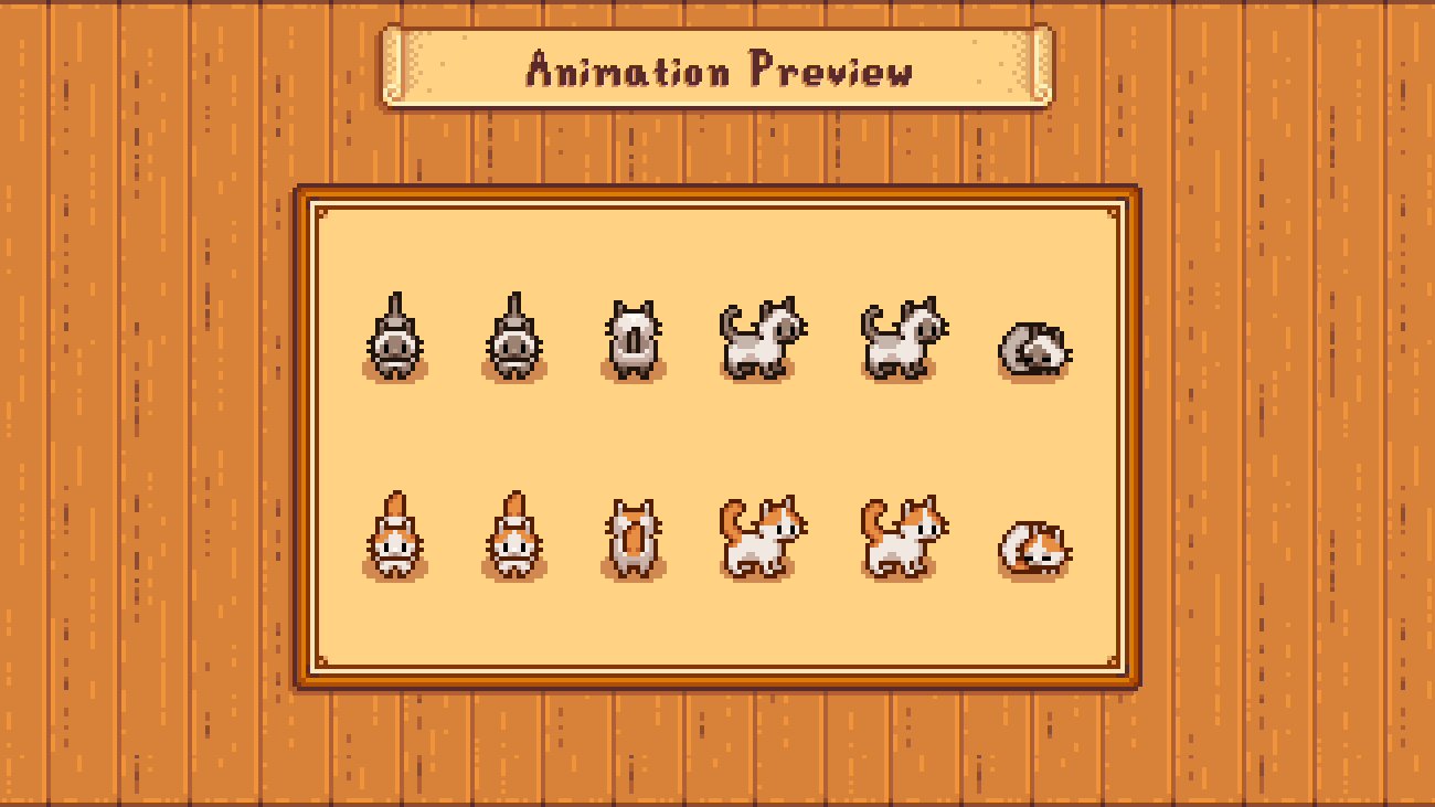 Elle's Cuter Cats mod for Stardew Valley
