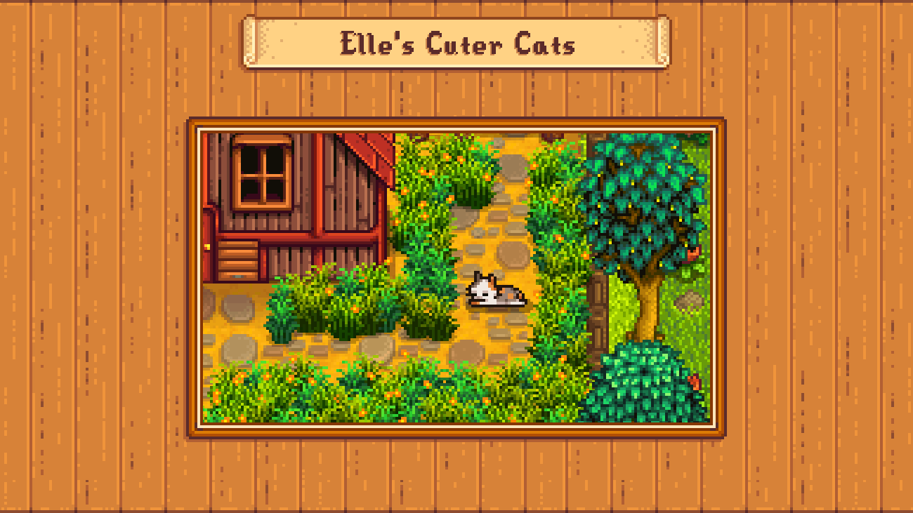 Elle's Cuter Cats mod for Stardew Valley