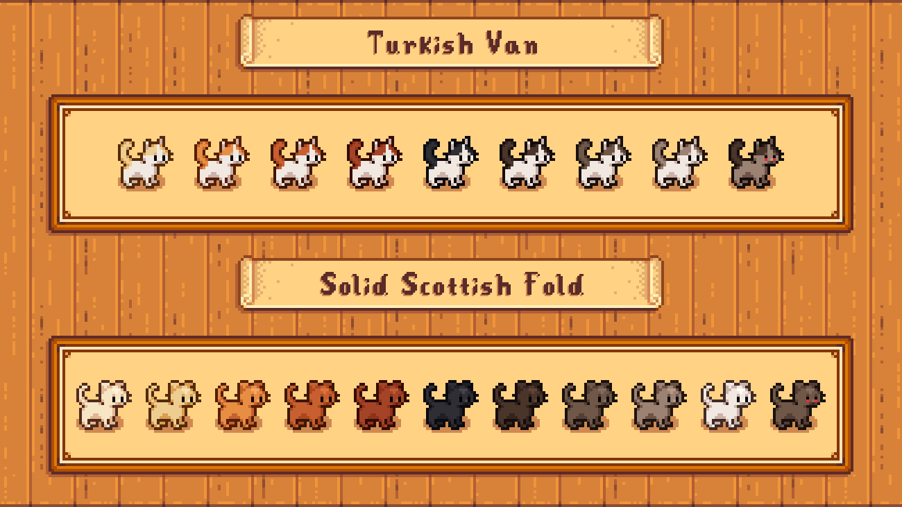 Elle's Cuter Cats mod for Stardew Valley