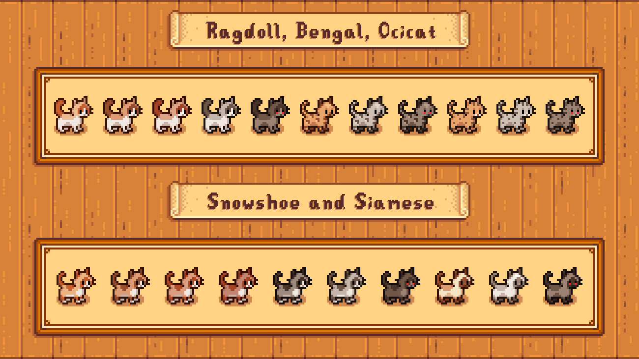 Elle's Cuter Cats mod for Stardew Valley