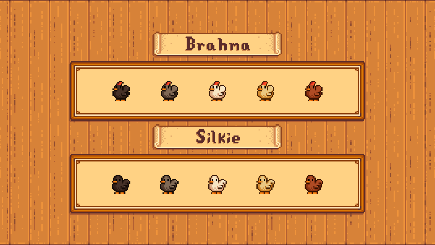 Elle's New Coop Animals mod for Stardew Valley