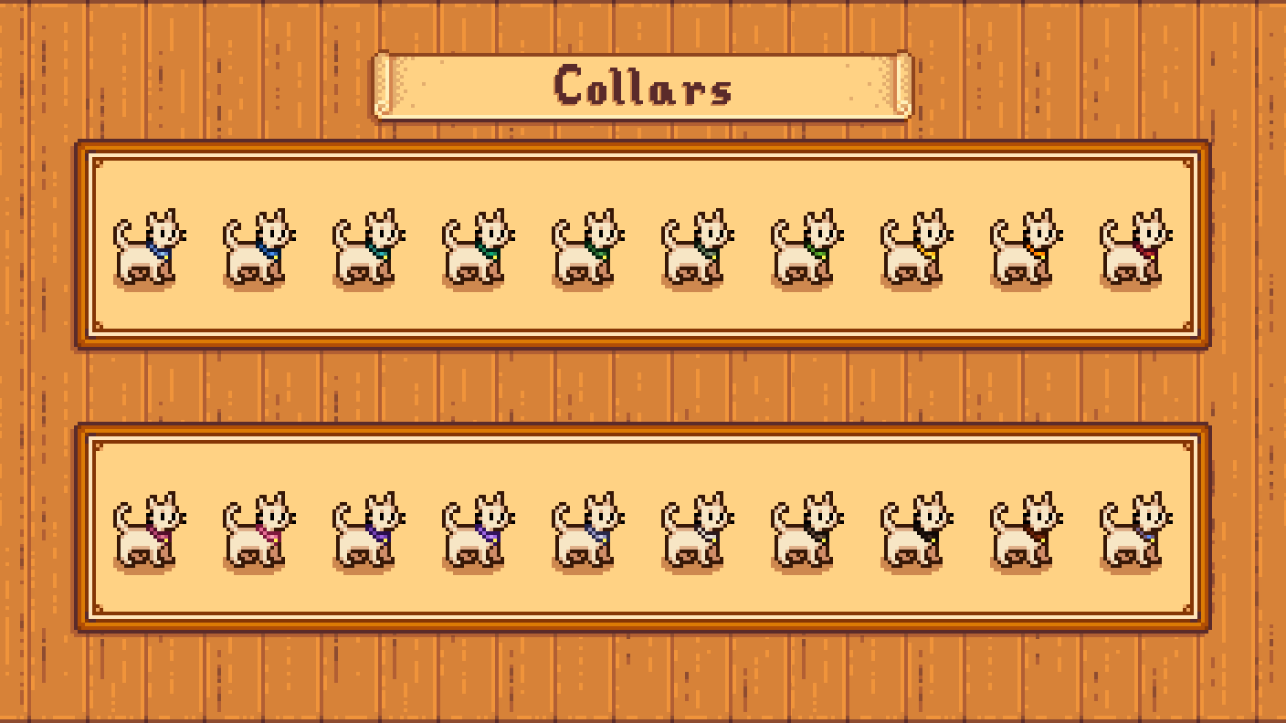 Elle's Cat Replacements mod for Stardew Valley