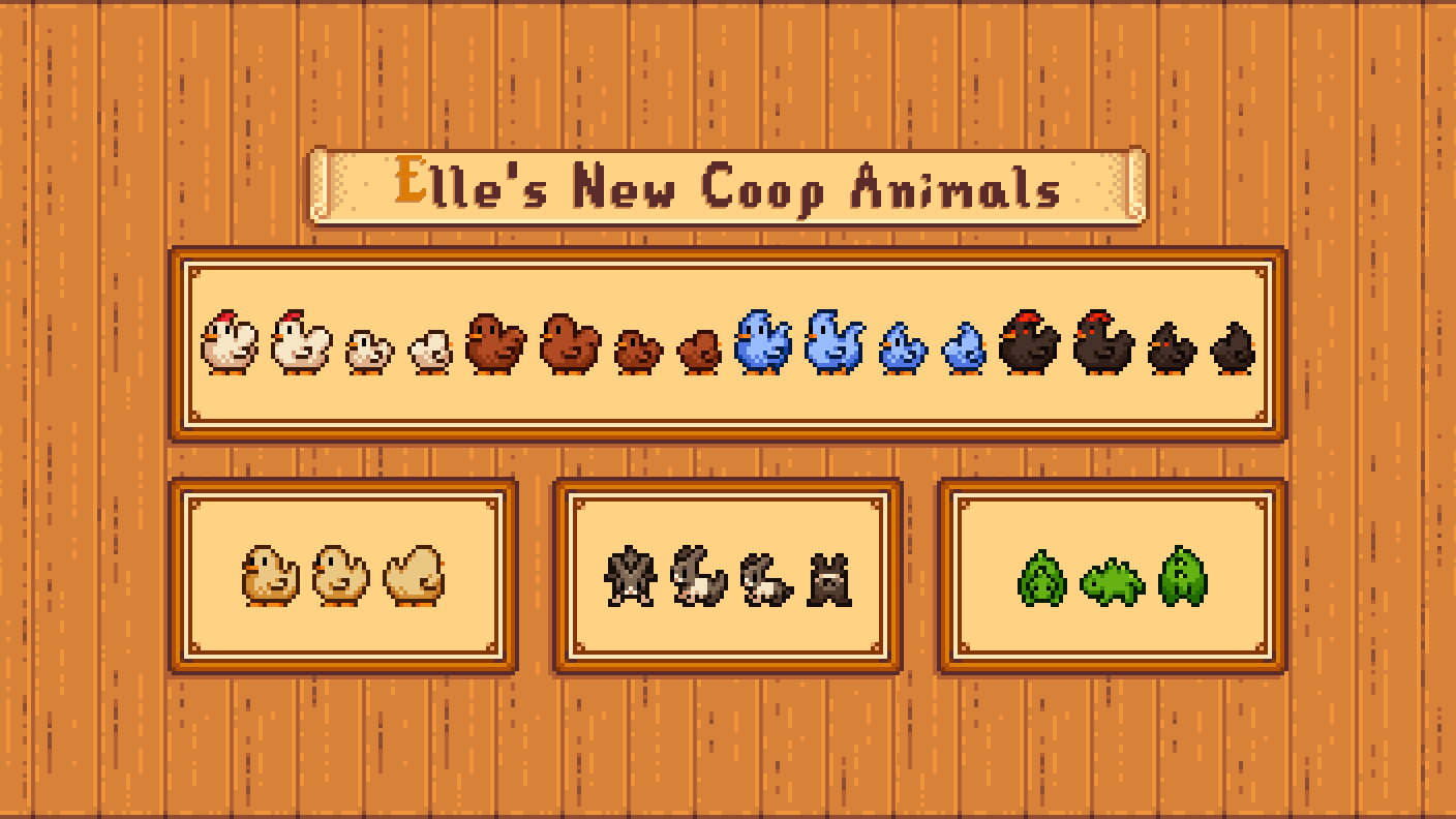 Elle's New Coop Animals mod for Stardew Valley