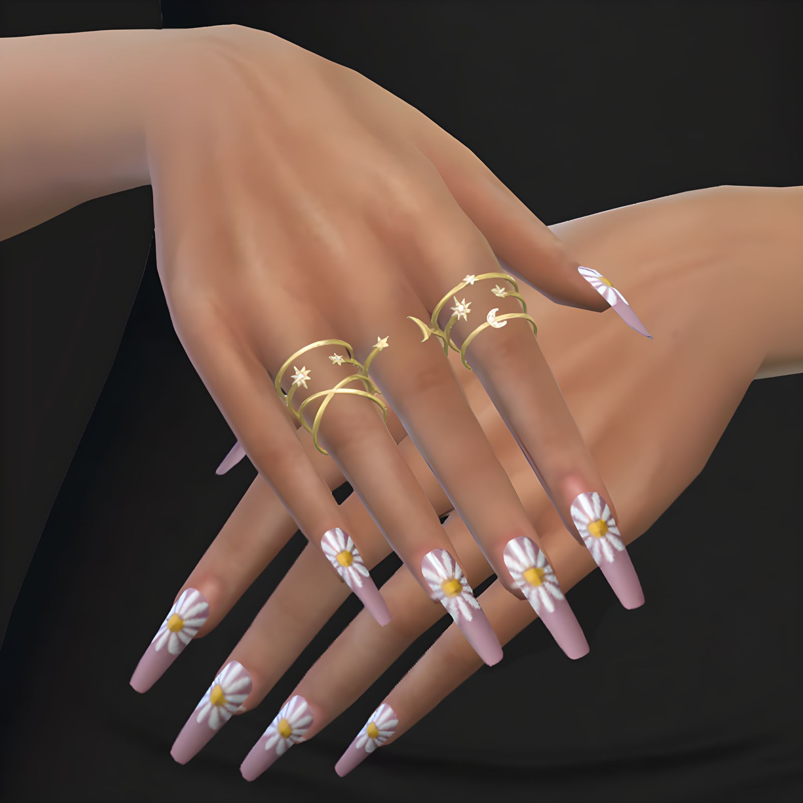 Spring nails set 182 mod for The Sims 4 