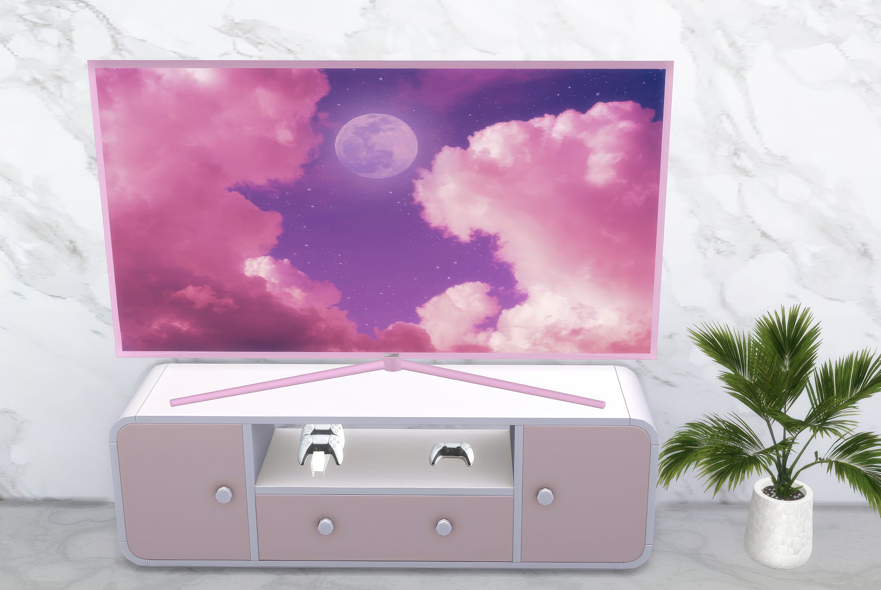 Barbie Pink TV set mod for The Sims 4 